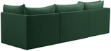 Jacob Velvet / Engineered Wood / Foam Contemporary Green Velvet Modular Sofa - 103" W x 34" D x 32" H