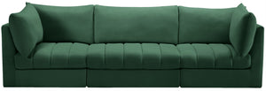 Jacob Velvet / Engineered Wood / Foam Contemporary Green Velvet Modular Sofa - 103" W x 34" D x 32" H
