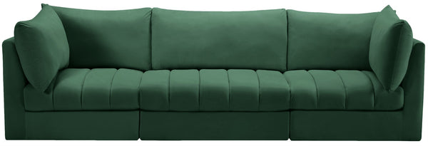 Jacob Velvet / Engineered Wood / Foam Contemporary Green Velvet Modular Sofa - 103" W x 34" D x 32" H