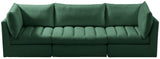 Jacob Velvet / Engineered Wood / Foam Contemporary Green Velvet Modular Sofa - 103" W x 34" D x 32" H
