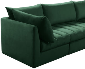 Jacob Velvet / Engineered Wood / Foam Contemporary Green Velvet Modular Sofa - 103" W x 34" D x 32" H