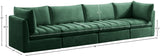 Jacob Velvet / Engineered Wood / Foam Contemporary Green Velvet Modular Sofa - 140" W x 34" D x 32" H