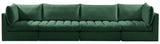 Jacob Velvet / Engineered Wood / Foam Contemporary Green Velvet Modular Sofa - 140" W x 34" D x 32" H