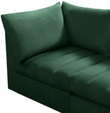 Jacob Velvet / Engineered Wood / Foam Contemporary Green Velvet Modular Sofa - 140" W x 34" D x 32" H