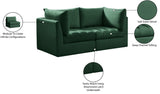 Jacob Velvet / Engineered Wood / Foam Contemporary Green Velvet Modular Sofa - 66" W x 34" D x 32" H