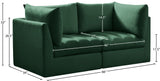 Jacob Velvet / Engineered Wood / Foam Contemporary Green Velvet Modular Sofa - 66" W x 34" D x 32" H