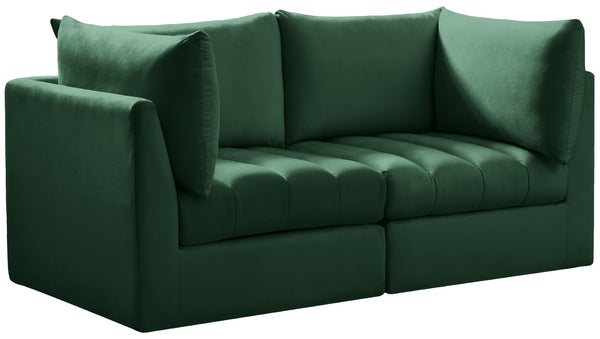 Jacob Velvet / Engineered Wood / Foam Contemporary Green Velvet Modular Sofa - 66" W x 34" D x 32" H