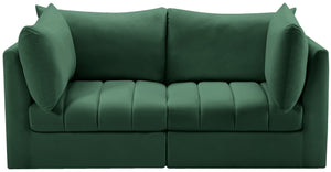 Jacob Velvet / Engineered Wood / Foam Contemporary Green Velvet Modular Sofa - 66" W x 34" D x 32" H