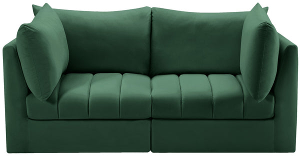 Jacob Velvet / Engineered Wood / Foam Contemporary Green Velvet Modular Sofa - 66" W x 34" D x 32" H
