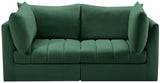 Jacob Velvet / Engineered Wood / Foam Contemporary Green Velvet Modular Sofa - 66" W x 34" D x 32" H