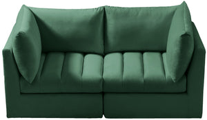Jacob Velvet / Engineered Wood / Foam Contemporary Green Velvet Modular Sofa - 66" W x 34" D x 32" H