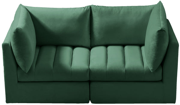 Jacob Velvet / Engineered Wood / Foam Contemporary Green Velvet Modular Sofa - 66" W x 34" D x 32" H