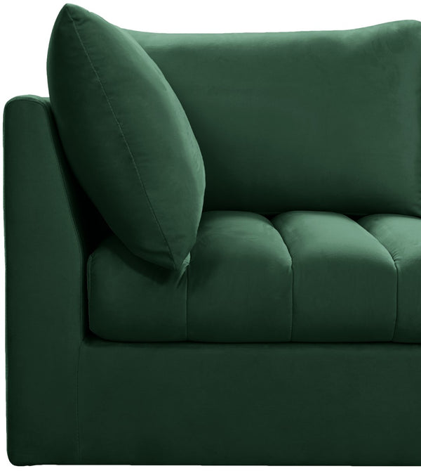 Jacob Velvet / Engineered Wood / Foam Contemporary Green Velvet Modular Sofa - 66" W x 34" D x 32" H