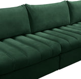 Jacob Velvet / Engineered Wood / Foam Contemporary Green Velvet Modular Sectional - 103" W x 71" D x 32" H