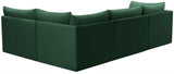 Jacob Velvet / Engineered Wood / Foam Contemporary Green Velvet Modular Sectional - 103" W x 71" D x 32" H