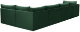 Jacob Velvet / Engineered Wood / Foam Contemporary Green Velvet Modular Sectional - 140" W x 71" D x 32" H