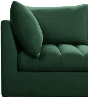 Jacob Velvet / Engineered Wood / Foam Contemporary Green Velvet Modular Sectional - 140" W x 71" D x 32" H