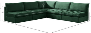 Jacob Velvet / Engineered Wood / Foam Contemporary Green Velvet Modular Sectional - 107" W x 108" D x 32" H