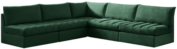 Jacob Velvet / Engineered Wood / Foam Contemporary Green Velvet Modular Sectional - 107" W x 108" D x 32" H
