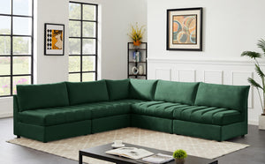 Jacob Velvet / Engineered Wood / Foam Contemporary Green Velvet Modular Sectional - 107" W x 108" D x 32" H
