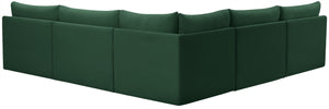 Jacob Velvet / Engineered Wood / Foam Contemporary Green Velvet Modular Sectional - 107" W x 108" D x 32" H