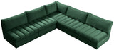 Jacob Velvet / Engineered Wood / Foam Contemporary Green Velvet Modular Sectional - 107" W x 108" D x 32" H