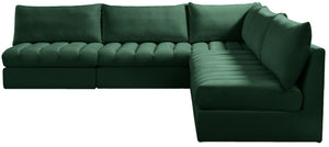 Jacob Velvet / Engineered Wood / Foam Contemporary Green Velvet Modular Sectional - 107" W x 108" D x 32" H