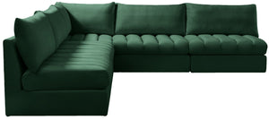 Jacob Velvet / Engineered Wood / Foam Contemporary Green Velvet Modular Sectional - 107" W x 108" D x 32" H