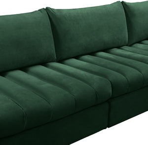 Jacob Velvet / Engineered Wood / Foam Contemporary Green Velvet Modular Sectional - 103" W x 104" D x 32" H