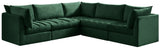 Jacob Velvet / Engineered Wood / Foam Contemporary Green Velvet Modular Sectional - 103" W x 104" D x 32" H