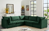 Jacob Velvet / Engineered Wood / Foam Contemporary Green Velvet Modular Sectional - 103" W x 104" D x 32" H