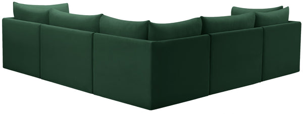 Jacob Velvet / Engineered Wood / Foam Contemporary Green Velvet Modular Sectional - 103" W x 104" D x 32" H