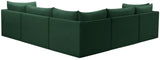 Jacob Velvet / Engineered Wood / Foam Contemporary Green Velvet Modular Sectional - 103" W x 104" D x 32" H