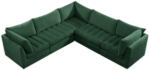 Jacob Velvet / Engineered Wood / Foam Contemporary Green Velvet Modular Sectional - 103" W x 104" D x 32" H