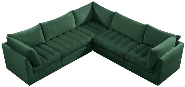 Jacob Velvet / Engineered Wood / Foam Contemporary Green Velvet Modular Sectional - 103" W x 104" D x 32" H
