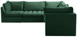 Jacob Velvet / Engineered Wood / Foam Contemporary Green Velvet Modular Sectional - 103" W x 104" D x 32" H