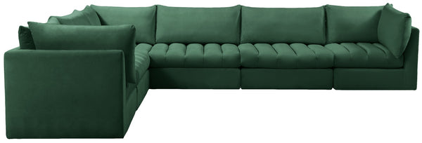 Jacob Velvet / Engineered Wood / Foam Contemporary Green Velvet Modular Sectional - 140" W x 104" D x 32" H