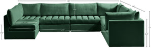 Jacob Velvet / Engineered Wood / Foam Contemporary Green Velvet Modular Sectional - 140" W x 104" D x 32" H