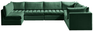 Jacob Velvet / Engineered Wood / Foam Contemporary Green Velvet Modular Sectional - 140" W x 104" D x 32" H