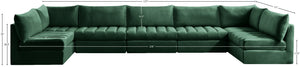 Jacob Velvet / Engineered Wood / Foam Contemporary Green Velvet Modular Sectional - 177" W x 71" D x 32" H