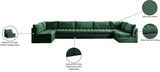 Jacob Velvet / Engineered Wood / Foam Contemporary Green Velvet Modular Sectional - 177" W x 71" D x 32" H