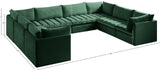 Jacob Velvet / Engineered Wood / Foam Contemporary Green Velvet Modular Sectional - 140" W x 104" D x 32" H