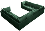 Jacob Velvet / Engineered Wood / Foam Contemporary Green Velvet Modular Sectional - 140" W x 104" D x 32" H