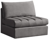 Jacob Velvet / Engineered Wood / Foam Contemporary Grey Velvet Armless - 37" W x 34" D x 32" H