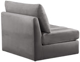 Jacob Velvet / Engineered Wood / Foam Contemporary Grey Velvet Armless - 37" W x 34" D x 32" H