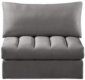 Jacob Velvet / Engineered Wood / Foam Contemporary Grey Velvet Armless - 37" W x 34" D x 32" H