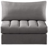 Jacob Velvet / Engineered Wood / Foam Contemporary Grey Velvet Armless - 37" W x 34" D x 32" H