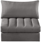 Jacob Velvet / Engineered Wood / Foam Contemporary Grey Velvet Armless - 37" W x 34" D x 32" H