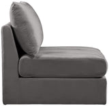 Jacob Velvet / Engineered Wood / Foam Contemporary Grey Velvet Armless - 37" W x 34" D x 32" H