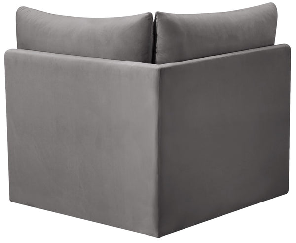 Jacob Velvet / Engineered Wood / Foam Contemporary Grey Velvet Corner - 33" W x 34" D x 32" H